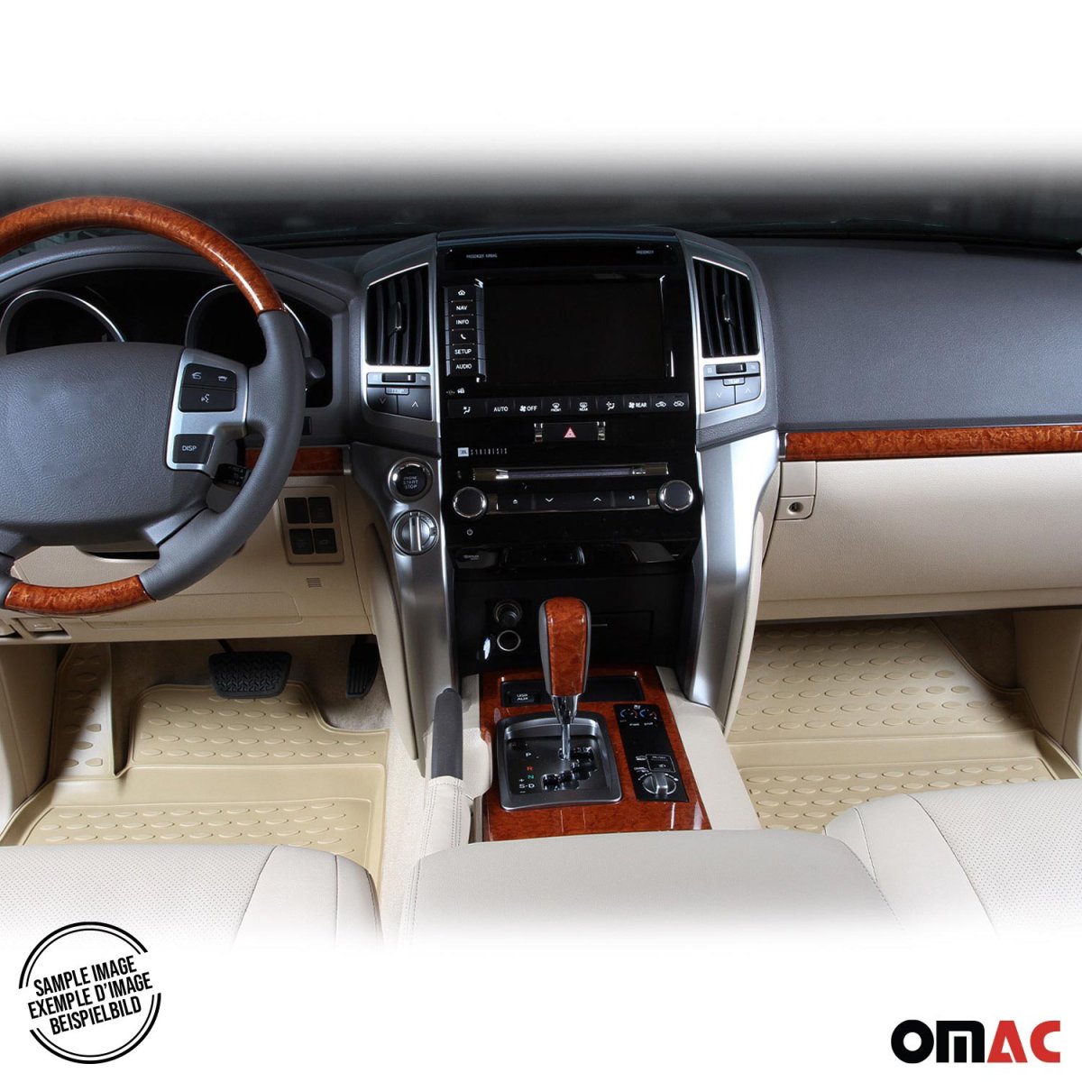 Mercedes E Class W212 Floor Mats - Omac - Rubber TPE - Beige - '10-'16